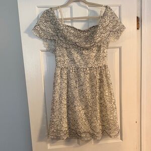 Francesca's Collections Black and White Lace Dress